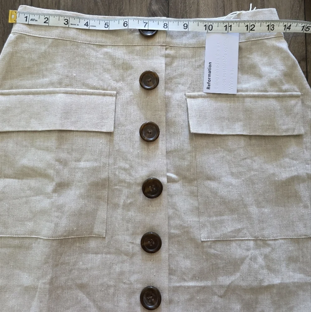 NWT Reformation Maeve Linen Skirt - Picture 11 of 12
